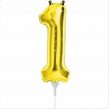 AMSCAN felfújható fólia szám, arany, 30cm, 1
