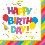 Herlitz Szalvéta 33x33 cm, 20 db/csg, 3 rétegű Happy Birthday