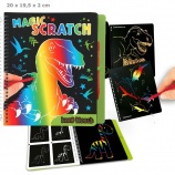 TOPModel kreatív kifestő, kaparós ceruzával, Magic Scratch Dino World