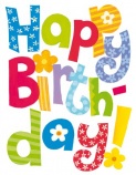 BSB ajándékkísérő (7x9 cm), Happy Birthday (állvány)