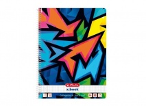 Herlitz Spirálfüzet A4, 80 lapos kockás, lyukasztott, perforált, Neon Art MEGSZŰNT