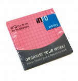 Info Notes önt.jegyzettömb, 75x75mm, 80lap, kockás, brilliant pink