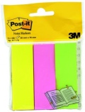 3M Post-it Jelölőlapok 25 × 76 mm, 3 × 100 lap, neon színek