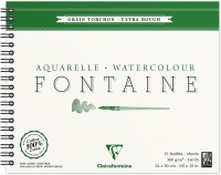 CLF vázlattömb (24x30 cm, 300 g/m2, 12 lap, sp., fek. fedlap, érdes papír) fontaine/ vízfesték