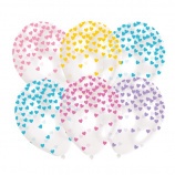 Amscan lufi, 6db, fehér, színes konfettis