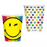 Amscan papírpohár (8db, 250ml) szivárványos, Smileyworld