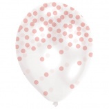 Amscan lufi, 6db, rosegold konfettis