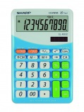 SHARP asztali számológép, 10 számjegyes, napelemes, kék