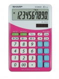 SHARP asztali számológép, 10 számjegyes, napelemes, rózsaszín