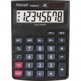 Rebell 8 számjegyes irodai számológép, elem+napelem, gyökvonás,%,+/-