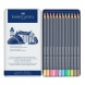 Faber-Castell Art &amp; Graphic Színesceruza aquarell készlet 12db-os GOLDFABER Aqua pasztell színek fém dobozban