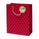 Rössler ajándéktasak (26x32x12 cm) bordó, arany pöttyös, Look&amp;Feel