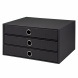 Rössler Soho Tárolódoboz (34,3x25x18,5 cm, A4, 3 fiókos) fekete