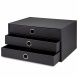 Rössler Soho Tárolódoboz (34,3x25x18,5 cm, A4, 3 fiókos) fekete