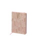 Rössler notesz (20x15 cm, 256 old, vonalas, kötött, gumis) púder, fehér virágos, Audrey (6)