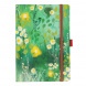 Artebene notesz, A5, 72 lap, pontozott, gumipántos, zöld, sárga virágos (6)