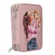 TOPModel töltött tolltartó, 2-emeletes, rózsaszín, lány kutyával DOTS (6)