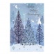 Üdvözlőlap "E" árkód, Téli táj kék-ezüst