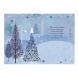 Üdvözlőlap "E" árkód, Téli táj kék-ezüst
