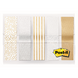 3M Post-it jelölőcímke (11,9x43mm, 5x20db, bliszter) arany/ezüst/fehér