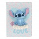 Emlékkönyv 3D B6 96lapos vonalas, kockás, sima Disney Pastel Stitch Love
