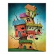 BB0283 BSB notesz (A5, sima) színes házikók, Tree Houses, Tushita