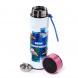 Puckator rozsdamentes acél thermo kulacs digitális hőmérővel, 450 ml, Minecraft Axolotl