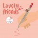Legami zselés toll, mackó, piros betét Lovely Friends STATIONERY