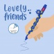 Legami zselés toll, szörny figurával, kék tintával, Lovely Friends