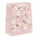 BSB ajándéktasak (31,5x26x13,5 cm) rózsaszín, apró fehér virágos (6)