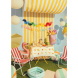 PartyDeco papírgirland, 2,5m, szivárvány színű, legyező formájú