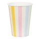 PartyDeco papírpohár, 6db, 400ml, színes csíkos