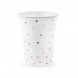 PartyDeco papírpohár, 6db, 260ml, fehér, rosegold pöttyös
