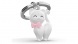 Metalmorphose kulcstartó, fehér cica