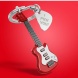 Metalmorphose kulcstartó, piros gitár