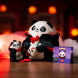 Legami kulcstartó, plüss figurával, drakula panda, Halloween (6)