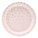 PartyDeco tányér (6db, 18cm) rosegold, arany pöttyös
