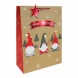 Eurowrap ajándéktasak (33x45,5x15 cm) kraft, karácsonyi manók/12 kar. (5)