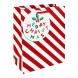 Eurowrap ajándéktasak (26,5x33x14 cm) piros-fehér csíkos, Merry Christmas /12 kar. (5)