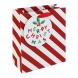 Eurowrap ajándéktasak (21,5x25x10 cm) piros-fehér csíkos, Merry Christmas /12 kar. (5)