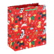Eurowrap ajándéktasak (21,5x25x10 cm) piros, kutyás karácsonyi (6)