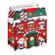 Eurowrap ajándéktasak (21,5x25x10 cm) Mikulásház tetővel karácsonyi (6)