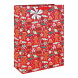 Eurowrap ajándéktasak (33x45,5x15 cm) piros, mézeskalácsos karácsonyi (6)