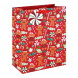 Eurowrap ajándéktasak (26,5x33x14 cm) piros, mézeskalácsos karácsonyi (6)