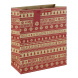 Eurowrap ajándéktasak (26,5x33x14 cm) kraft, piros mintás karácsonyi (6)