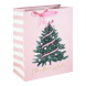 Eurowrap ajándéktasak (26,5x33x14 cm) rózsaszín, karácsonyfás karácsonyi (6)